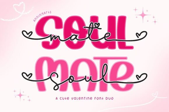 Soulmate Duo: A Romantic Display Font for Editorial Design
