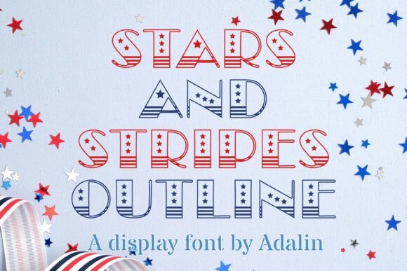 Stars and Stripes Outline Font for Patriotic Branding